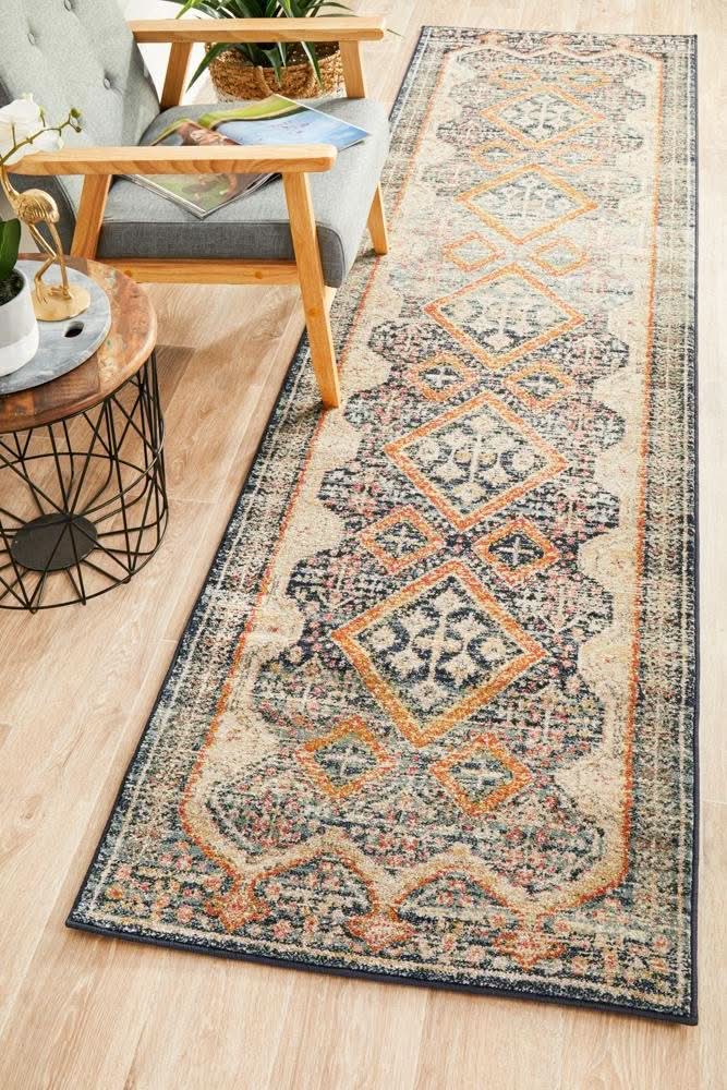 CHARM 863 Navy Runner Rug