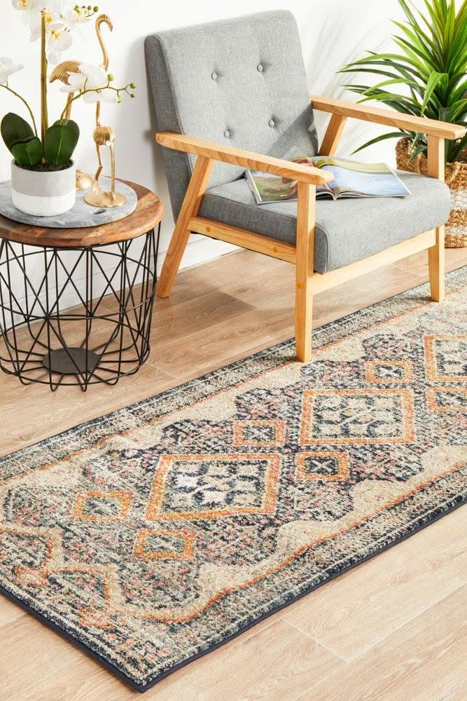 CHARM 863 Navy Runner Rug