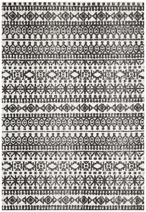 ATLANTA Yasmin Ivory Black Rug
