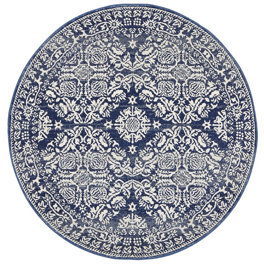 Mirage Gwyneth Stunning Transitional Navy Round Rug