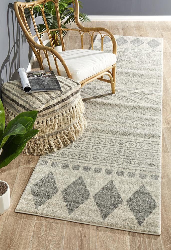 Mirage Adani  Modern Tribal Design Grey Runner Rug