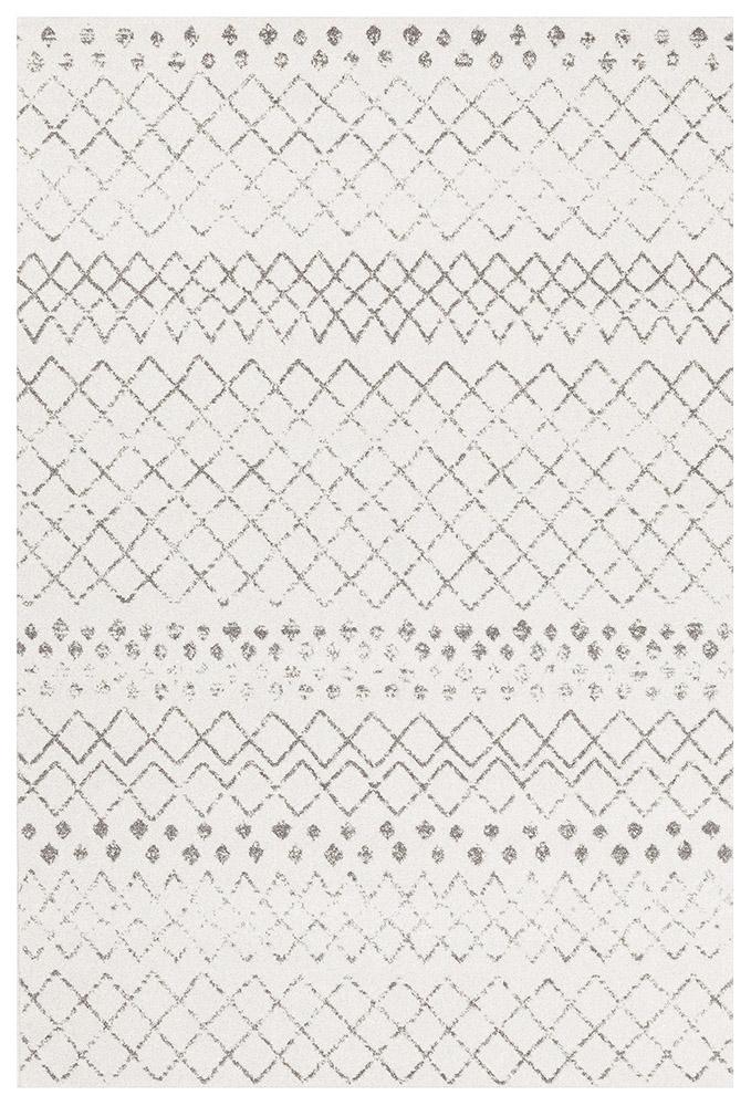 Oasis Selma White Grey Tribal Rug