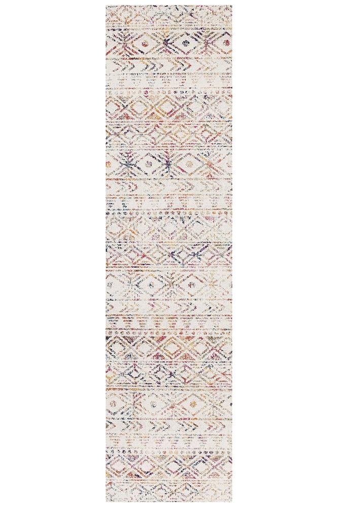 Oasis Ismail Multi Grey Rustic Runner Rug