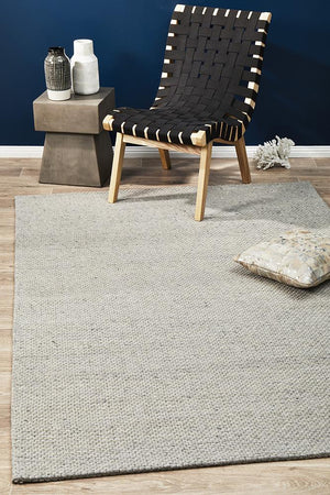 AXON Oskar Felted Wool Striped Rug Grey