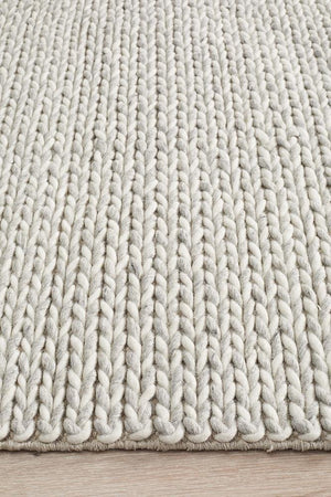 AXON Helena Woven Wool Rug Grey White