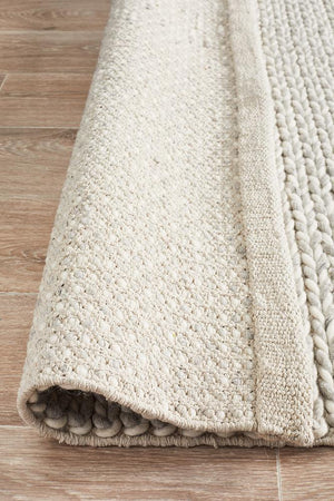 AXON Helena Woven Wool Rug Grey White