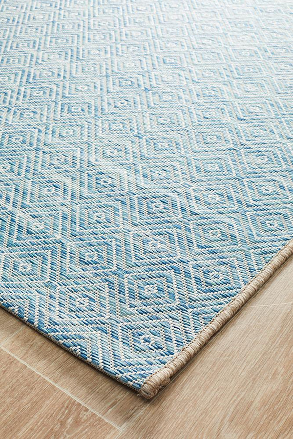 Tara Clara Diamond Rug Blue