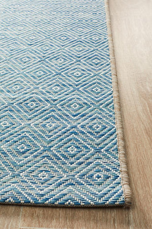 Tara Clara Diamond Rug Blue