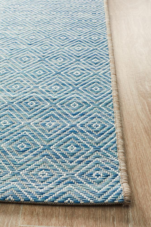 Tara Clara Diamond Rug Blue