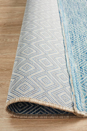 Tara Clara Diamond Rug Blue