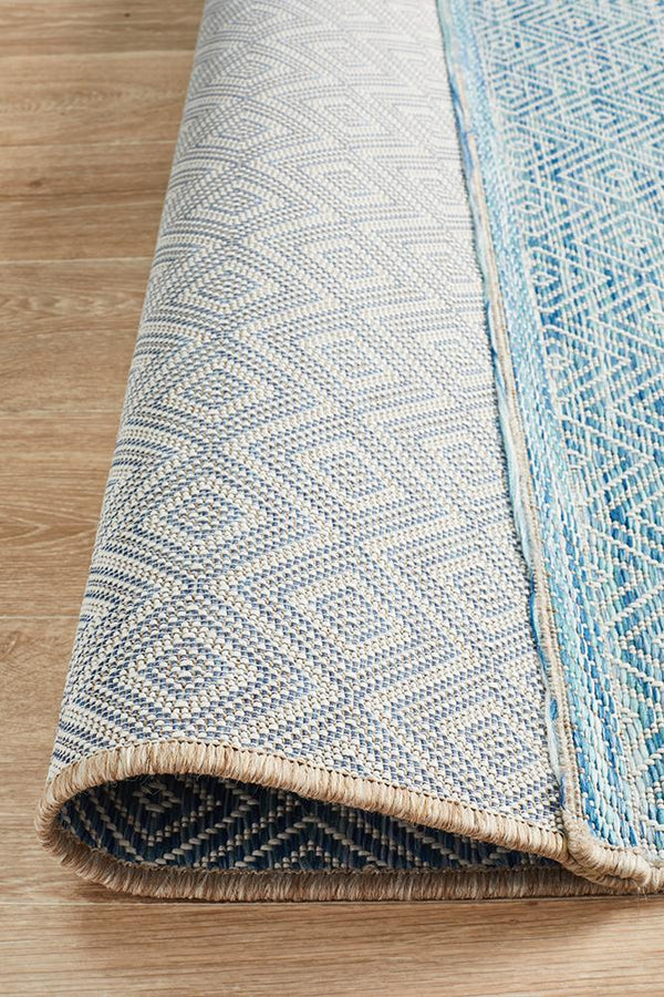 Tara Clara Diamond Rug Blue