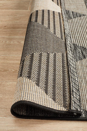 Tara Geo Rug Black