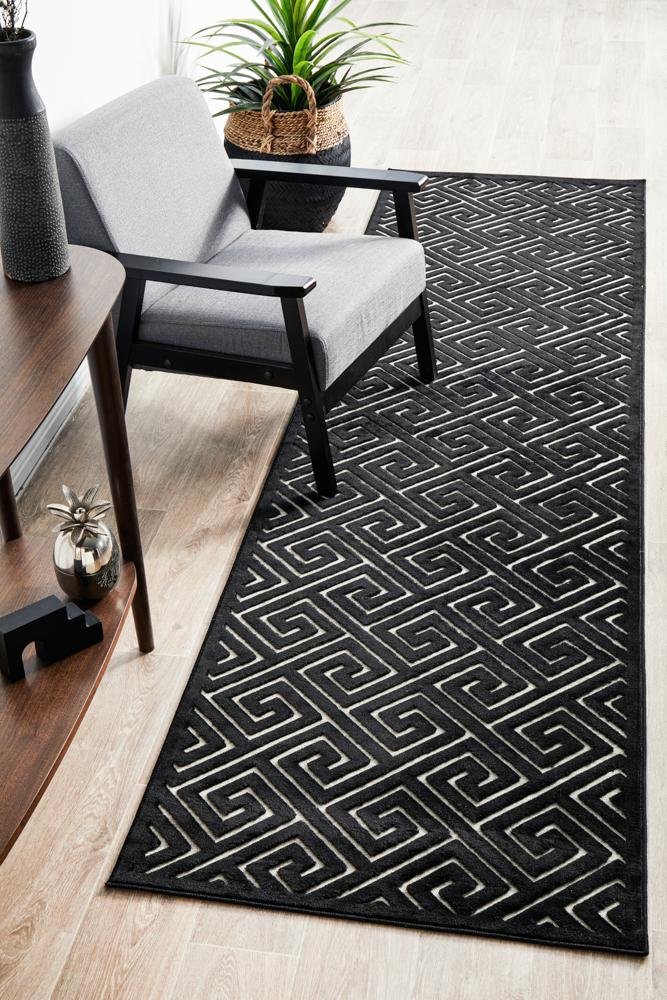 CITY Alice Black & Gold Runner Rug