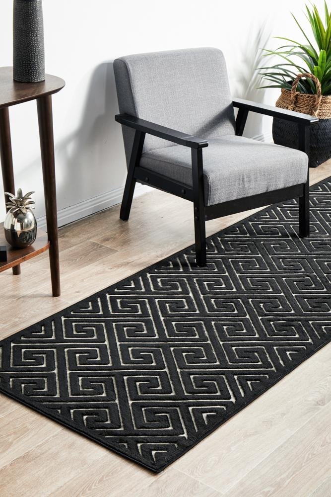 CITY Alice Black & Gold Runner Rug