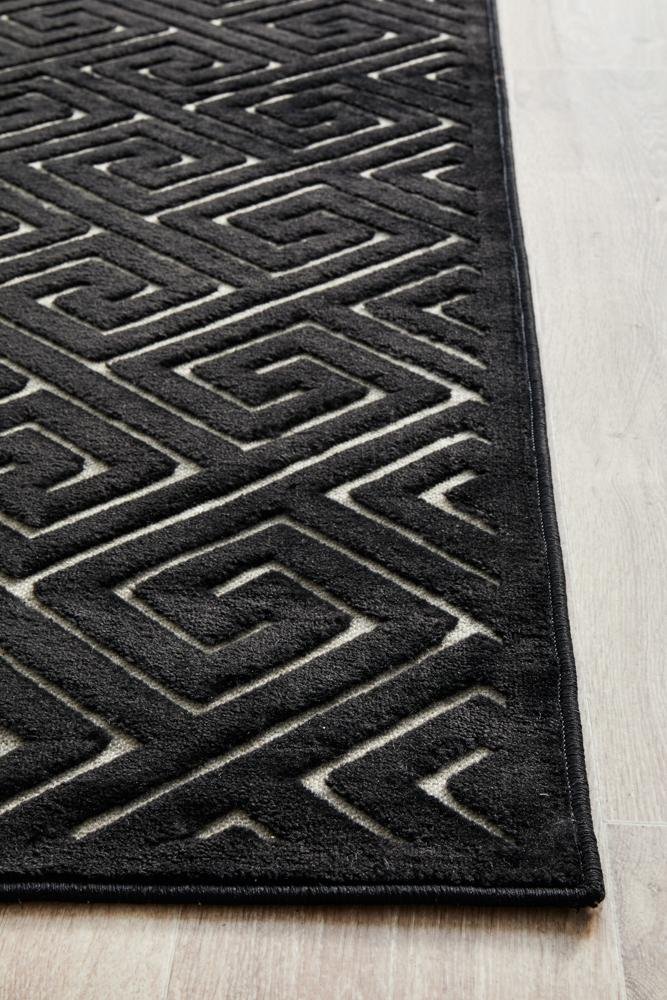 CITY Alice Black & Gold Runner Rug