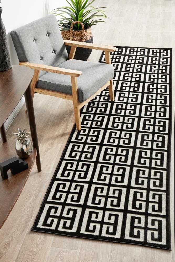 CITY Brenda Black & Gold Runner Rug