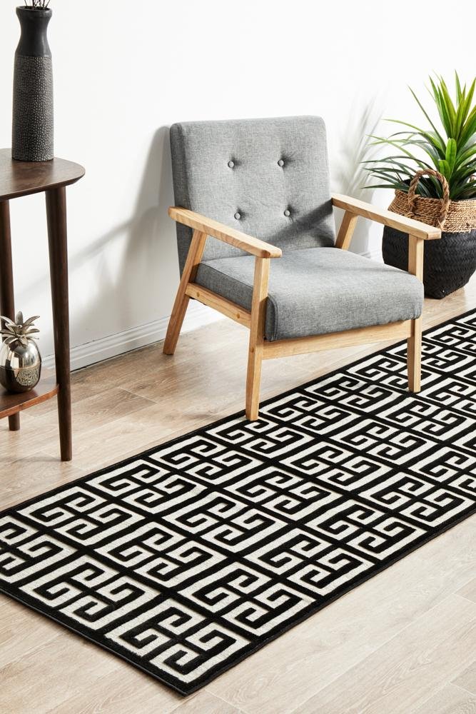 CITY Brenda Black & Gold Runner Rug