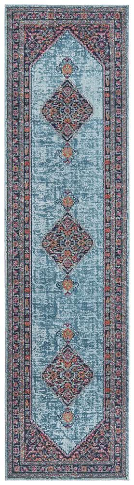 Alonzo Whisper Diamond Blue Runner Rug