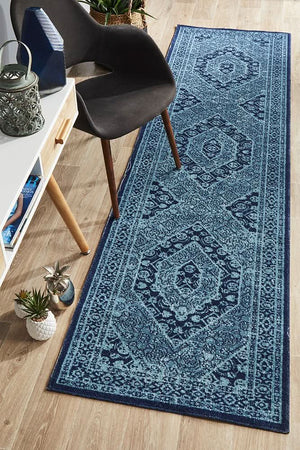 Alonzo Whisper Vision Blue Runner Rug