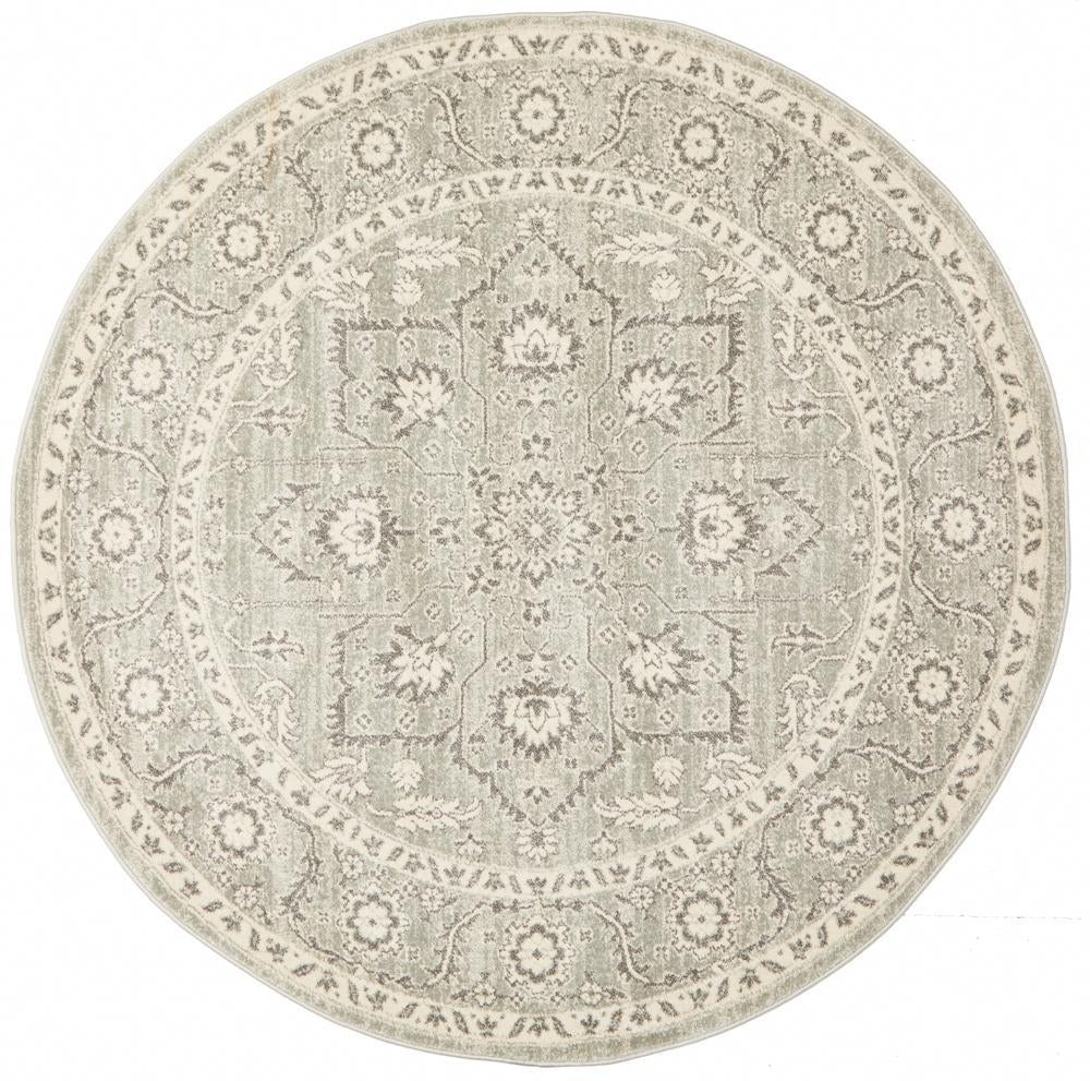 ENVI Silver Flower Transitional Round Rug