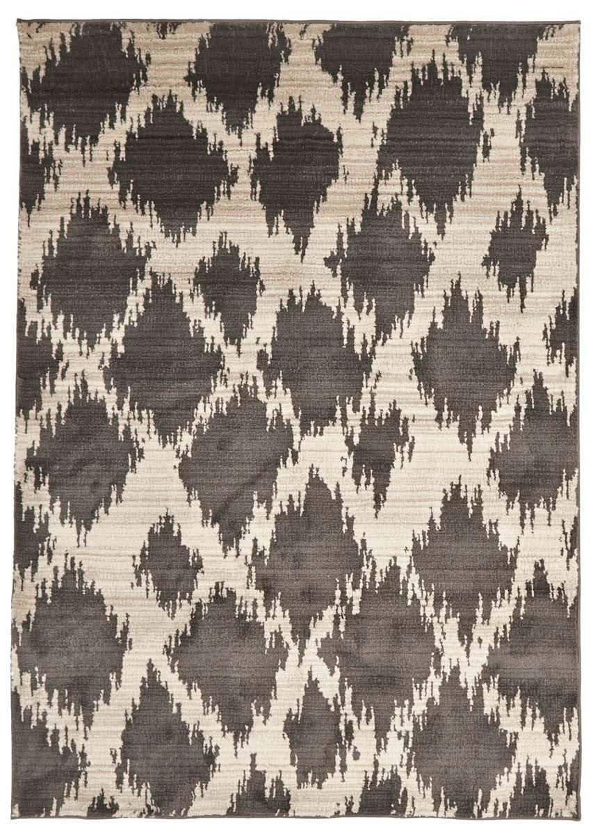 Moroccon Style  Diamond Design Charcoal Rug