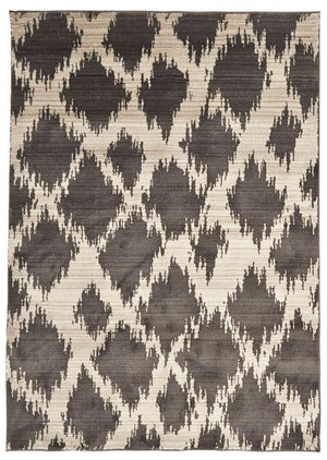 Moroccon Style  Diamond Design Charcoal Rug