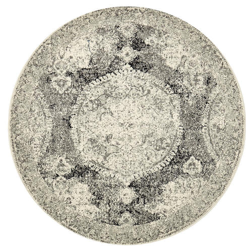 Museum Beverly Charcoal Round Rug